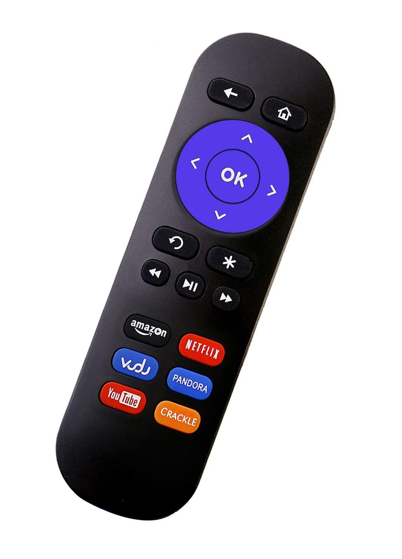 Elekpia Replacement Remote Control for Roku Box Model: Roku 1, Roku 2(HD, XD, XS), Roku 3, Roku LT, HD, XD, XDS, Roku N1, Roku Express, Roku Express+ with YouTube Netflix Crackle Vudu Keys - Image 1